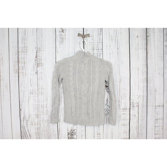 LL Bean Double L Cable Sweater Zip Cardigan Gray Size XS - Picture 4 of 10